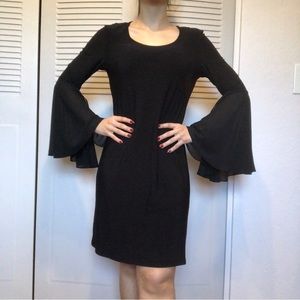Vintage Y2K, black dress split bell sleeve see measurements